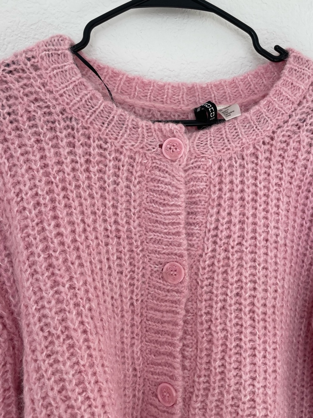H&M Pink Knit Button-Front Cardigan